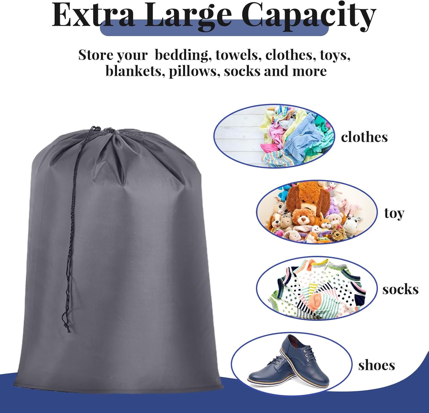 12 Pack 28 x 45 Inch Extra Large Laundry Bags Bulk Washable Travel Laundry Bag with Drawstring Closure Large Dirty Clothes Organizer for College Dorm Home Hotel Camping(Colorful) - Image 2