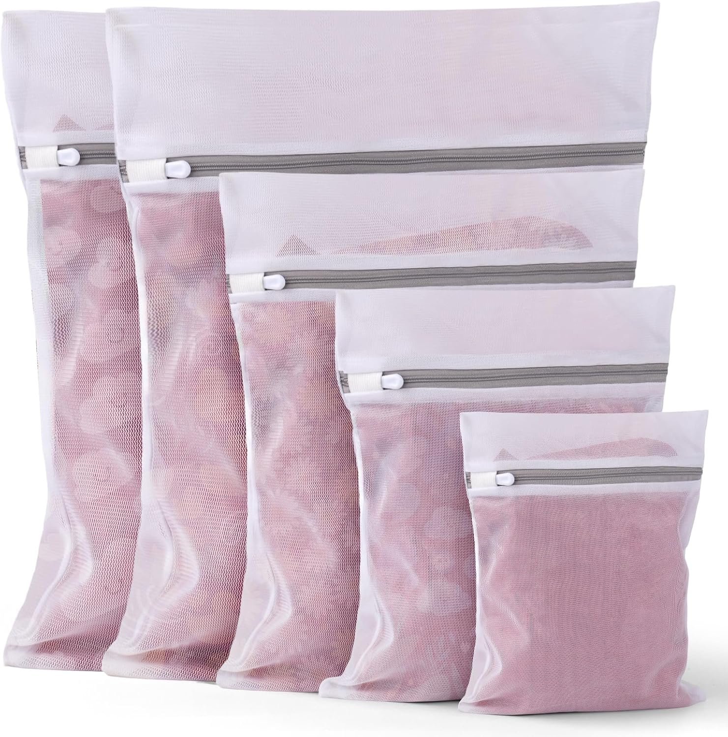 5Pcs Delicates Mesh Laundry Bags, Washing Machine Wash Bags,Lingerie Laundry Bags for Delicates Clothes, Hosiery, Underwear, Bed linen - 5 Size