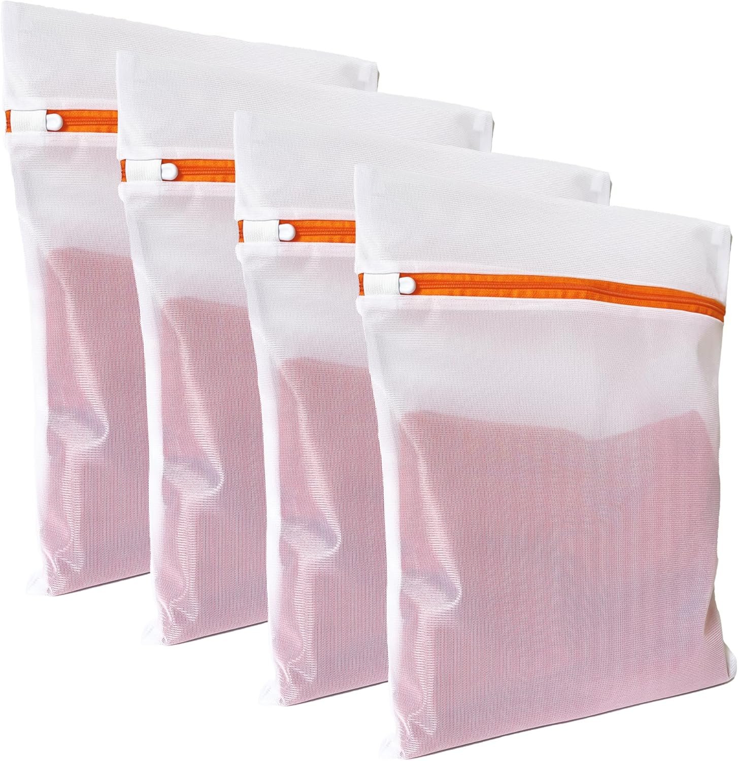 4 Pack Mesh Laundry Bags for Delicates 12inx16in (30cmx40cm), Dryer Safe, Breathable Fine Net, Sturdy Anti-Rust Zipper, Mesh Laundry Bags for Lingerie, Bra, Underwear, Sneakers, Socks,